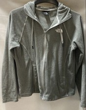 The North Face Womens Gray Hooded Full-Zip Fleece Jacket Large VGC 4-004