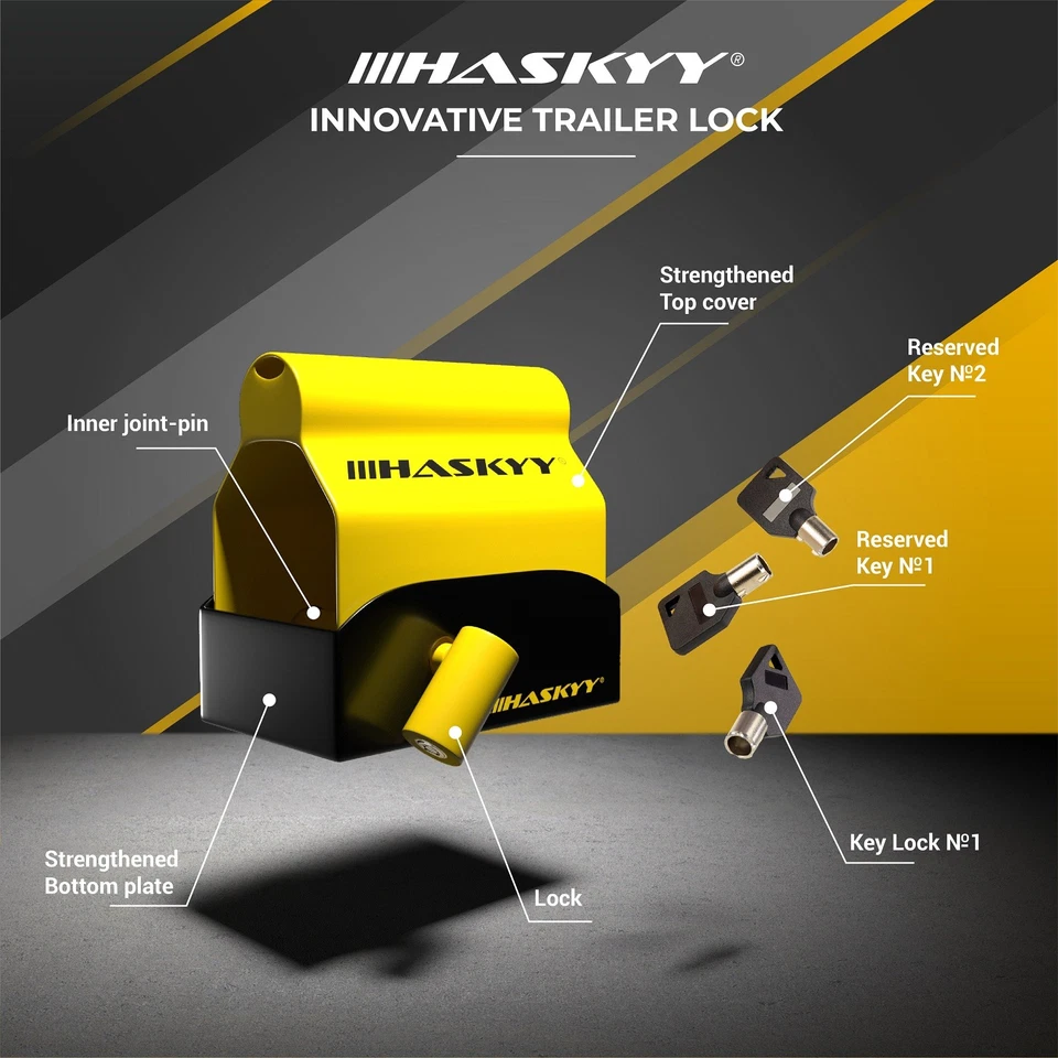 Anhängerschloss Wohnwagen Antischlingerkupplung Diebstahlschutz Hitch Lock - Bild 2 von 4