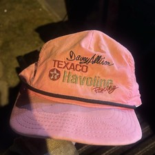 Pink vintage NASCAR cap SnapBack with embroidered 'Davey Allison'