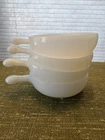 Vintage Set of 4 White Milk Glass Soup Chili Bowls With Lug Handles Un-marked