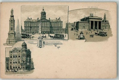 13479268 - Amsterdam de Beurs de Groote Club Dam Pferdestrassenbahn