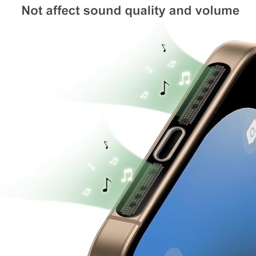 Cache poussière haut-parleur pour iPhone 12 à 16 Pro Max/Pro, 6 pièces/noir, aluminium, poussière - Photo 7 sur 8