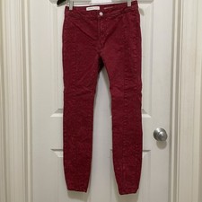 Anthropologie Pilcro High Rise Denim Legging Jeans Letterpress Red Womens Sz 27