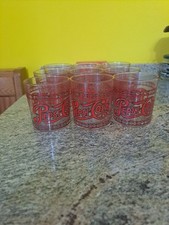 Bicchieri Pepsi Cola stile liberty vintage set di 9 pezzi di vetro anni 70 80