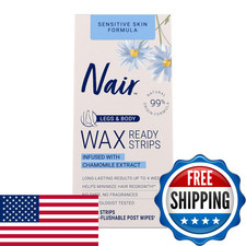 Nair Sensitive Hair Remover Mess-Free Wax Ready Strips Legs And Body Easy Hair