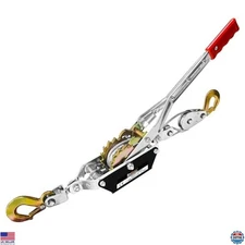 2-Ton Come Along Winch 4400 Lbs Pulling Capacity Heavy Duty Hand Tool Dual Gears