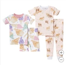 Burt's Bees Kids 4 Piece 100 Organic Cotton Pajama Set 3T