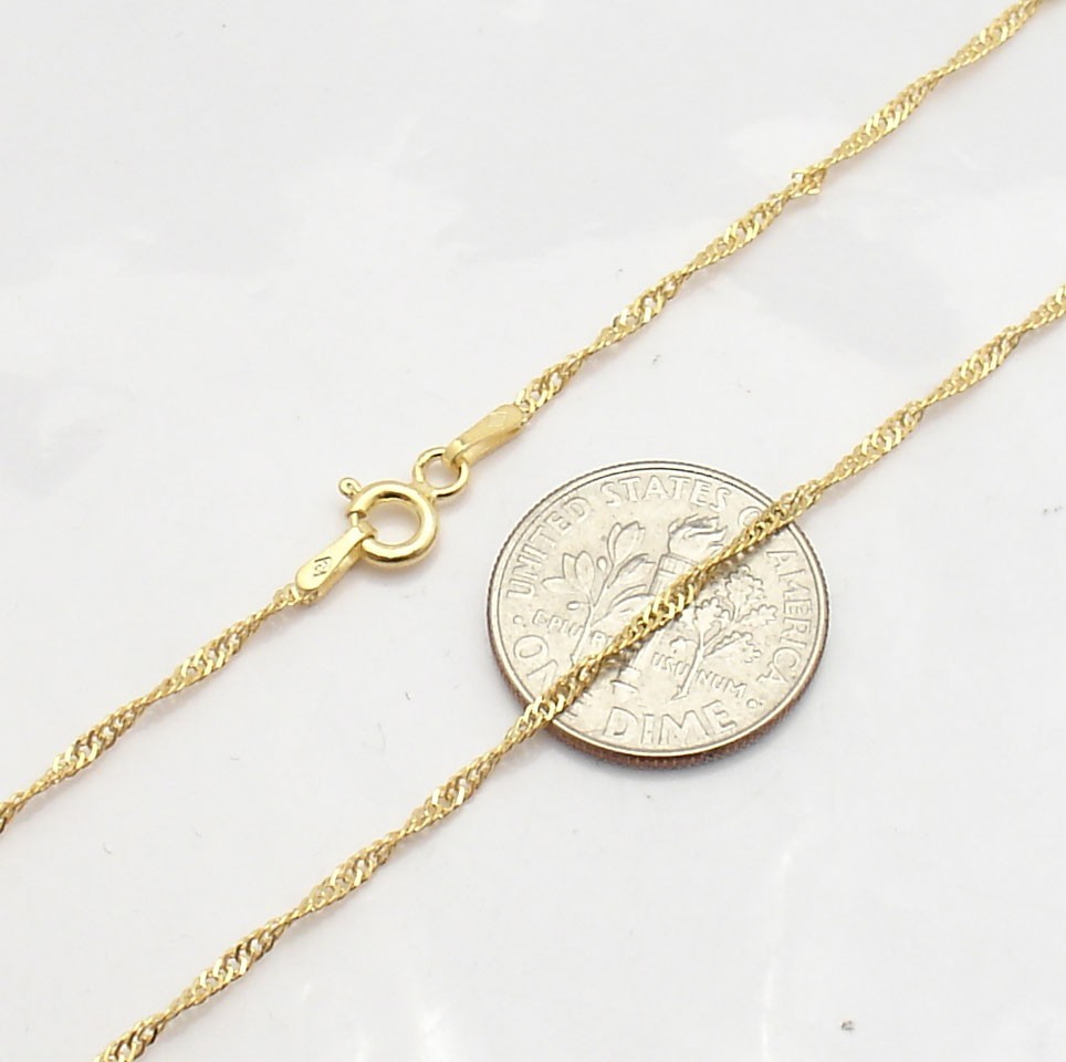 Technibond Singapore Sparkle Chain Necklace 14K Yellow Gold Clad ...
