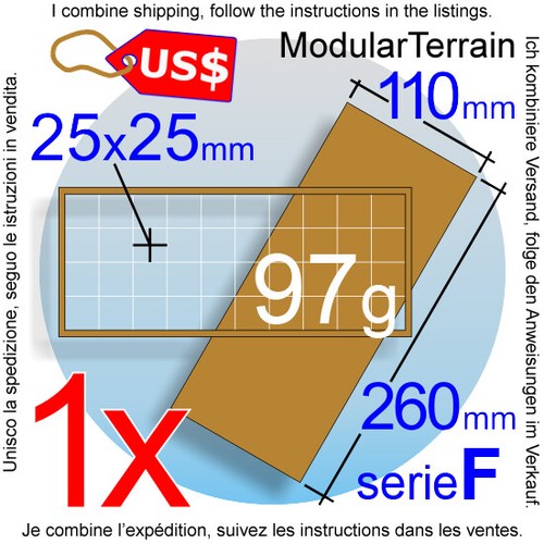 1x Vassoio Movimento MDF 4x10 10x4 (F 0mm) 25mm Base Quadrata Warhammer 40k Wargames - Foto 1 di 3