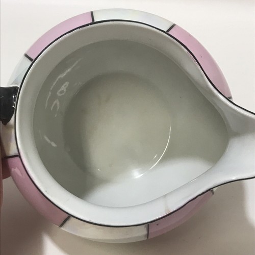 Antique Union K Czechoslovakia Pink White & Black 5" Pitcher Lusterware Rare! - Picture 8 of 10