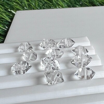 16 pcs Drilled Herkimer diamond crystals , 6 to 8 mm