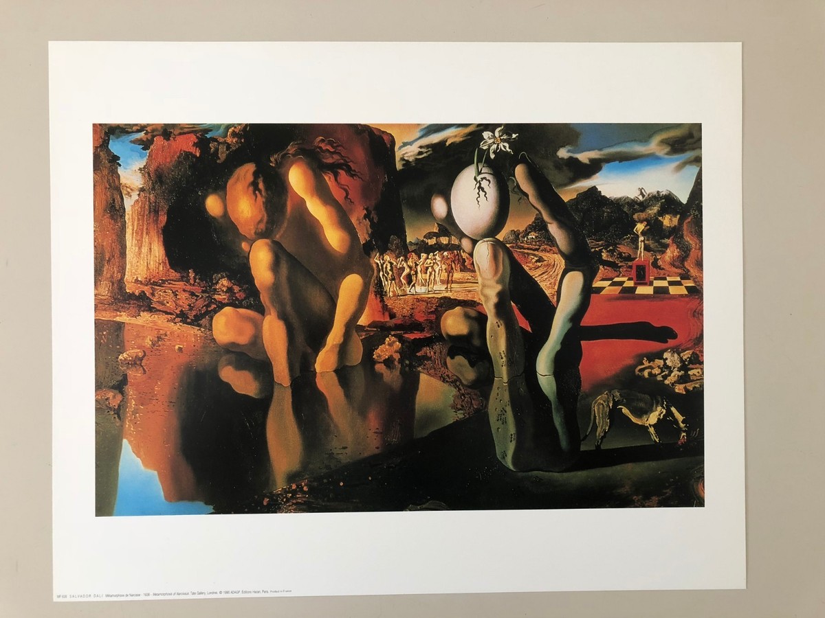 DALI,'METAMORPHOSIS OF NARCISSUS,1936' RARE AUTHENTIC 1990