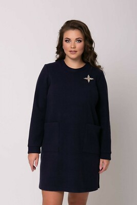 CASHMERE FASHION DARK BLUE WOMEN DRESS PLUS SIZE | eBay