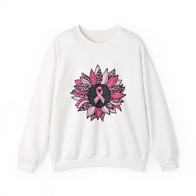 Sunflower Pink Breast Cancer Awareness Women Warrior Sweatshirt