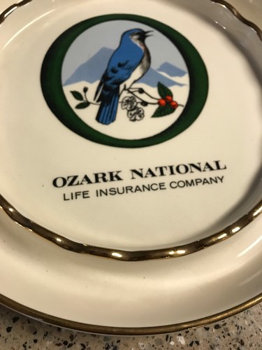 Vintage Ozark National Life Insurance Company Round Color Ceramic Ashtray - 第 2/7 張圖片