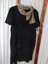 1990's Black Velvet SHIFT DRESS by MHM Melissa Harper- M/L -MWT- CHIC- SALE