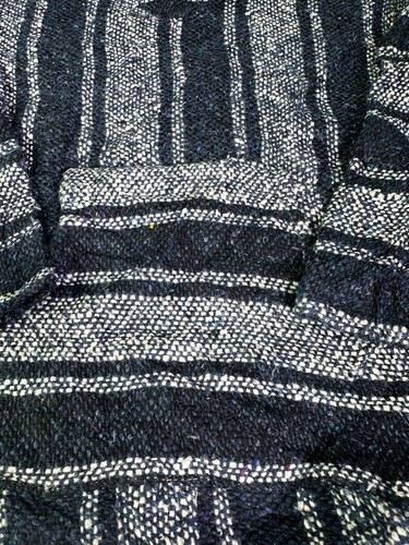 Hippie Festival Hoody Baja Größe Large Surfer Strand Party Herren Pre Loved gestreift - Bild 2 von 6