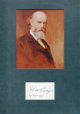 PHYSICIST Oliver Lodge autograph, signed album page mounted