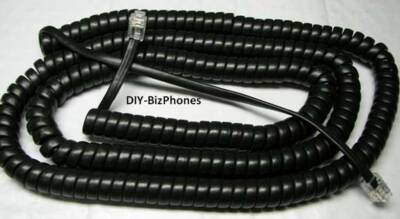 IPitomy Phone Long Handset Cord IP IP320 IP330 IP550 Receiver Curly Black 25Ft