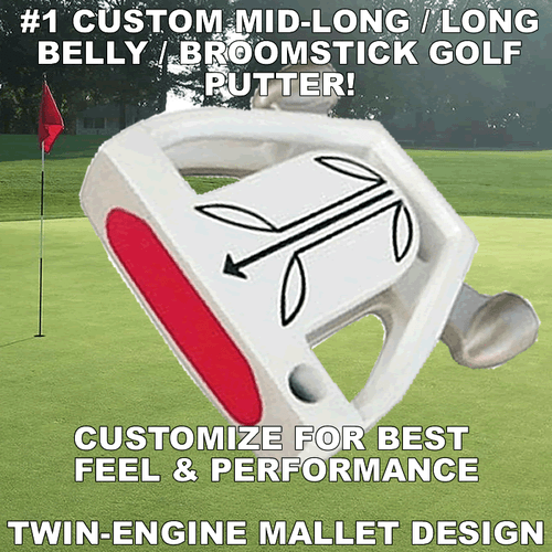 GHOST MALLET LONG BELLY BROOMSTICK TAYLOR FIT CUSTOM MADE PGA TOUR PUTTER 38-48" - Picture 1 of 11