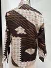 1970’s Vintage Sm/Med Disco Shirt, Brown 100% Poly 4-1/4” wide Butterfly Collar — photo 3