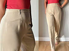 vtg 90s Works by Saks beige high waist riding pants retro darts tailored size 10