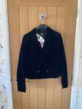 Bnwt Paul Smith Black Velvet Cropped Double Breasted Jacket Size 10/42