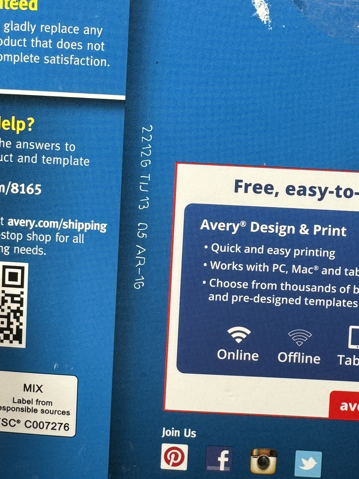 Avery 8165 TrueBlock Inkjet Shipping Labels 25 Sheets 81/2" x 11" eBay