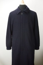 Giorgio Armani Black Label Navy Blue Wool Blend Woven Heavy Overcoat 48 NEW