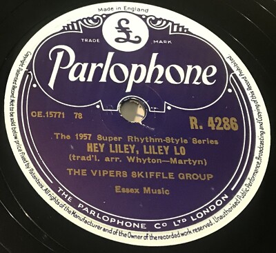 THE VIPERS SKIFFLE GROUP-HEY LILEY, LILEY LO/JIM DANDY-UK 1957 Shellac 78 (EX)