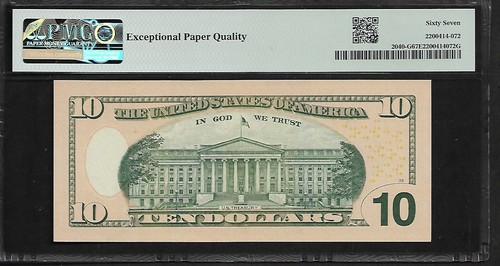 US 10 Dollars 2006 PMG 67 EPQ UNC Fr #2040-G FRN Chicago Cabral/Paulson - Picture 2 of 4