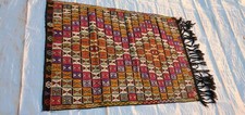 Vintage kilim 3x5, embroidered kilim from Turkey