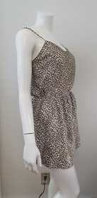 Vintage Wondermaid Leopard Print Half Slip & Camisole Set Lingerie MEDIUM Black