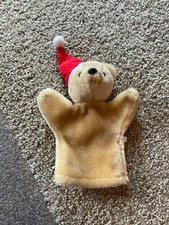 Old Teddy Bear Mohair Christmas Hand Puppet