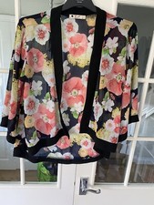 Eve Ladies Floral Sheer Evening Jacket - Size 12
