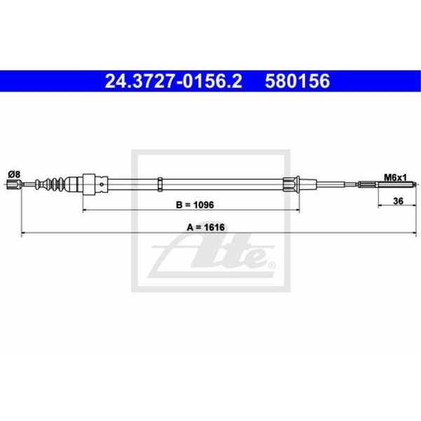 ATE Handbremsseil Bremsseil Hinten FüR VW Golf III 1H1 1E7 24.3727-0156.2-image