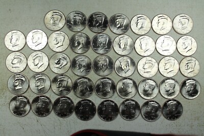  2001 - 2021 P&D Kennedy Half Dollar. Gem Brilliant Uncirculated  Mint Roll Set 