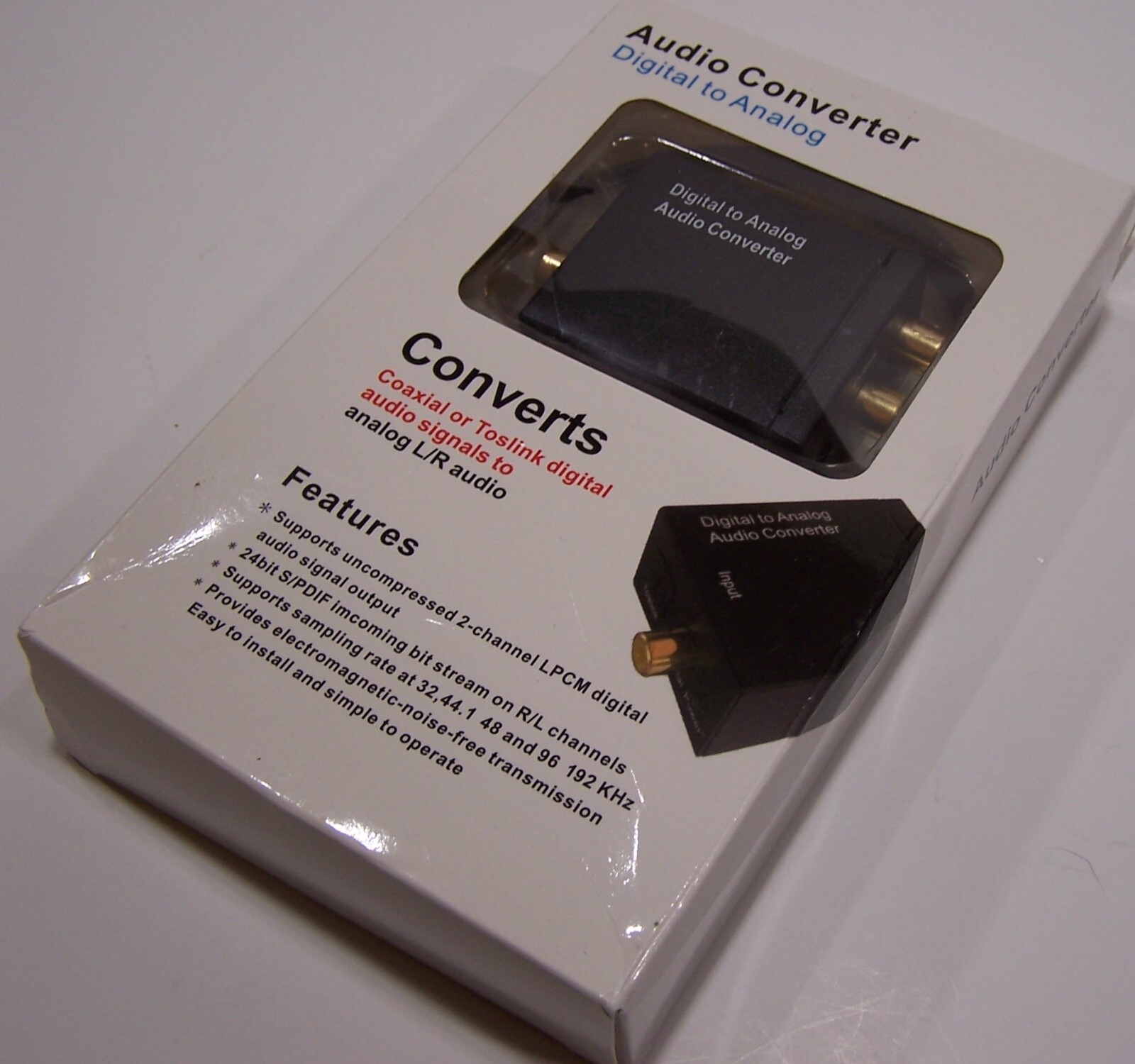 Digital Optical Coax to Analog RCA Audio Converter Adapter