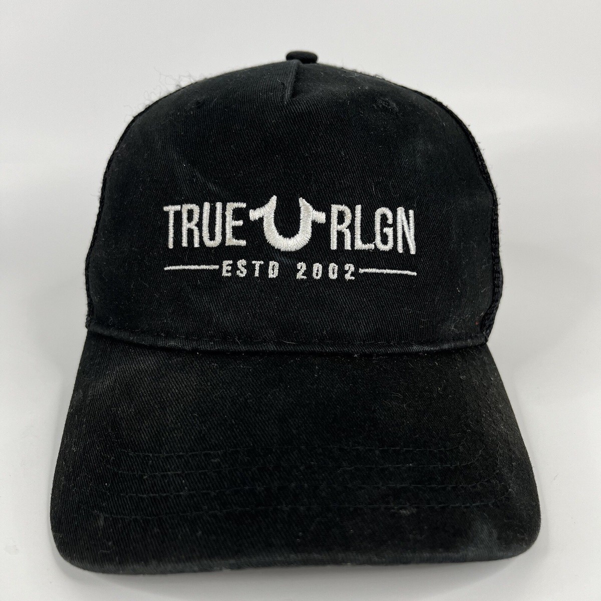 True Religion Jeans Hat Cap Black Snapback Adjustable Mesh Mens