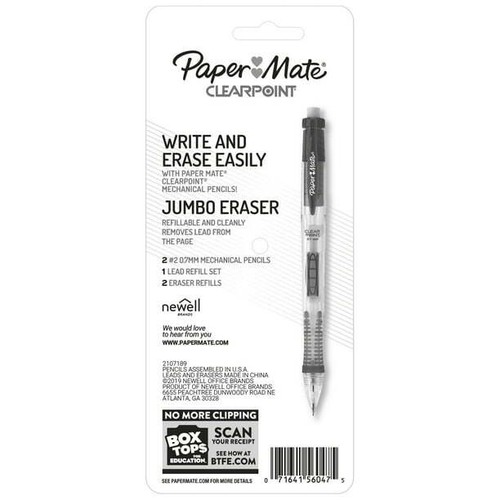 Paper Mate Clear Point Mechanical Pencils, 0.7mm, #2, Fashion Barrels, 2 Count - Picture 5 of 6