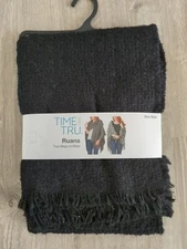 Time And Tru Ruana Shawl Black Glitter One Size two ways to wear! 