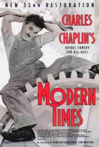 MODERN TIMES Movie POSTER 27x40 Charlie Chaplin Paulette Goddard Henry Bergman