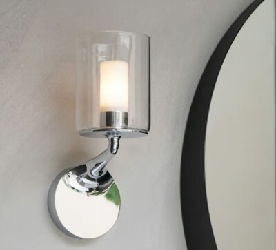 Astro Elena IP44 Badezimmer Wandleuchte - Chrom poliert & Glas