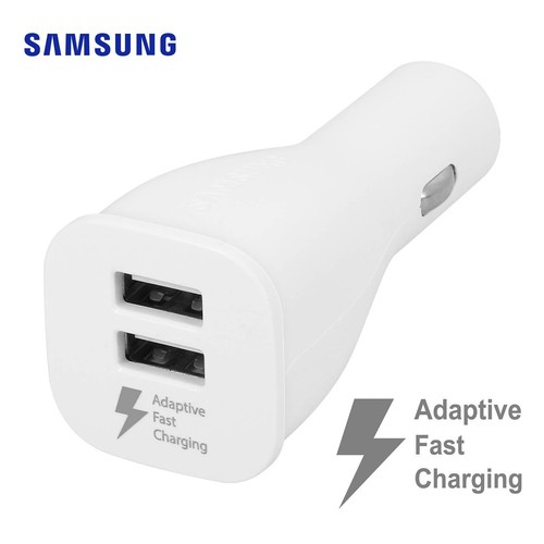 Original Samsung 2a Chargeur Voiture Rapide Allume Cigare Double Usb Blanc Neuf - Photo 12 sur 50