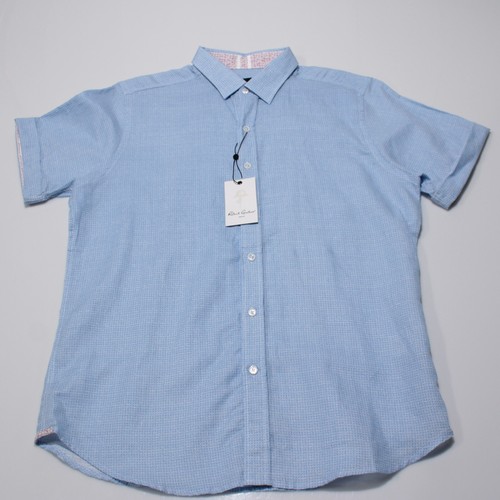 Robert Graham NWT Sloan Casual Short Sleeve Button Down Shirt Size L in Blue - Picture 3 of 10