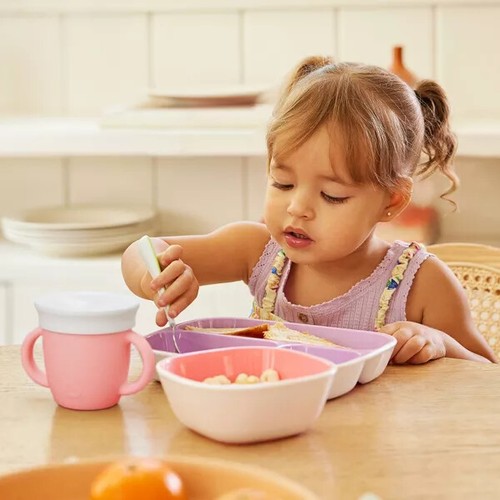 Munchkin 6oz C'est Training Sippy Cup with Handles and Lid for Babies Coral