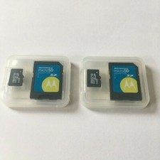 2 LOT 64MB MicroSD Memory w/SD Adapter Card For Older Phone/Camera/Electronic