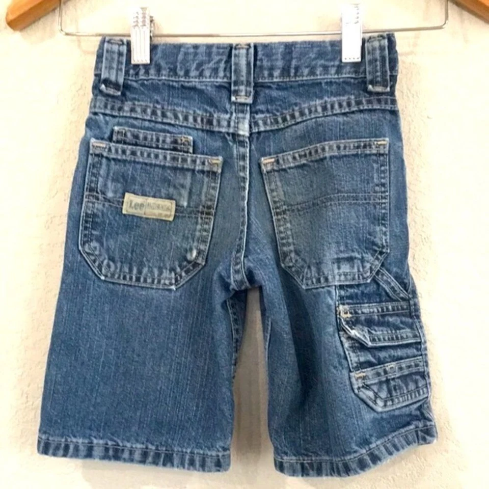 Jeans cargo de mezclilla Lee Authentic para niños talla 5 100 % algodón ajustables Foto 2 de 4