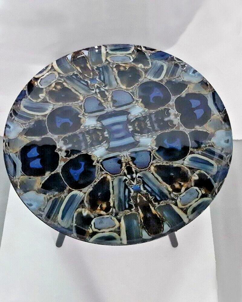 18x18 Wild Agate Stone Round Coffee Table for Home Decor