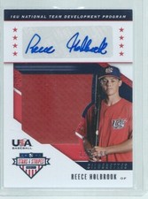 REECE HOLBROOK 2019 USA & STRIPES SILHOUETTES JERSEY AUTO #D 127/199
